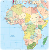 Mapa continente Africa
