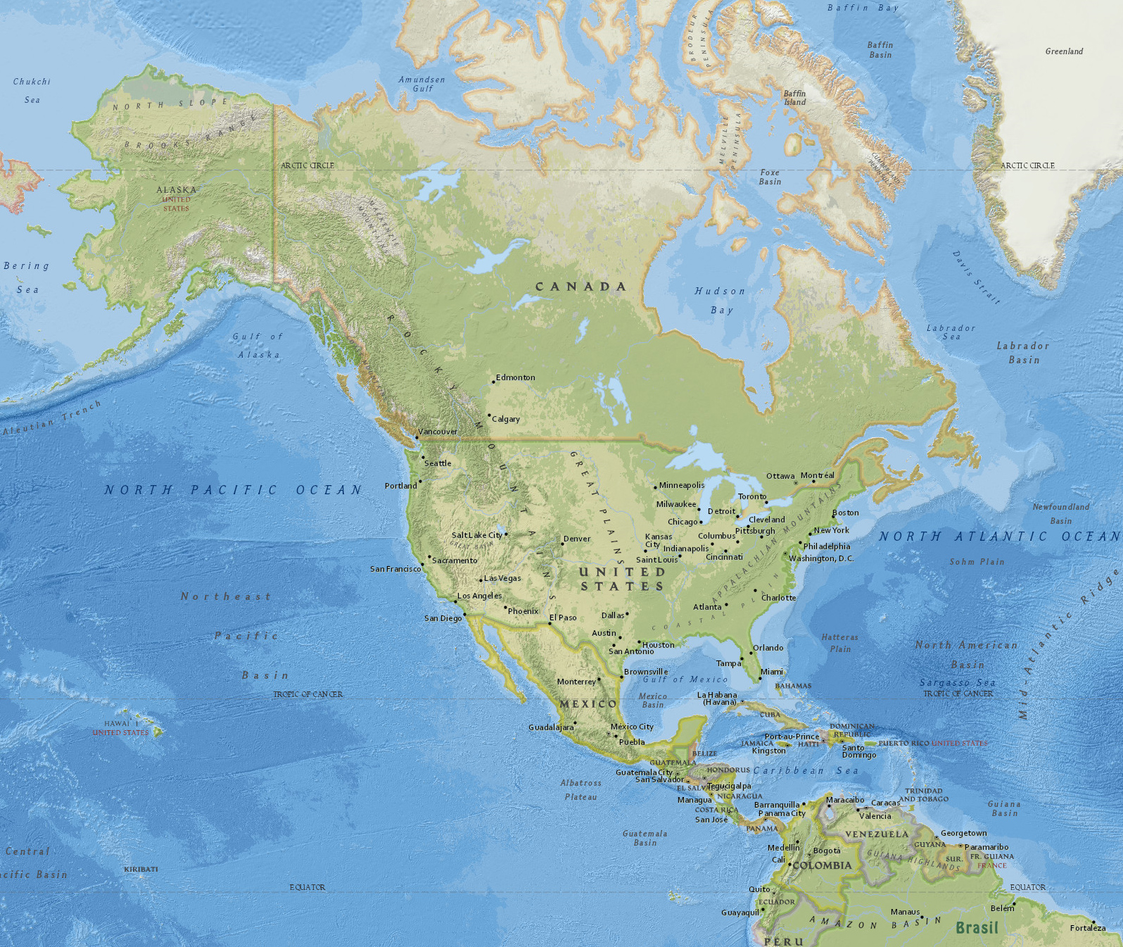 America norte fisico