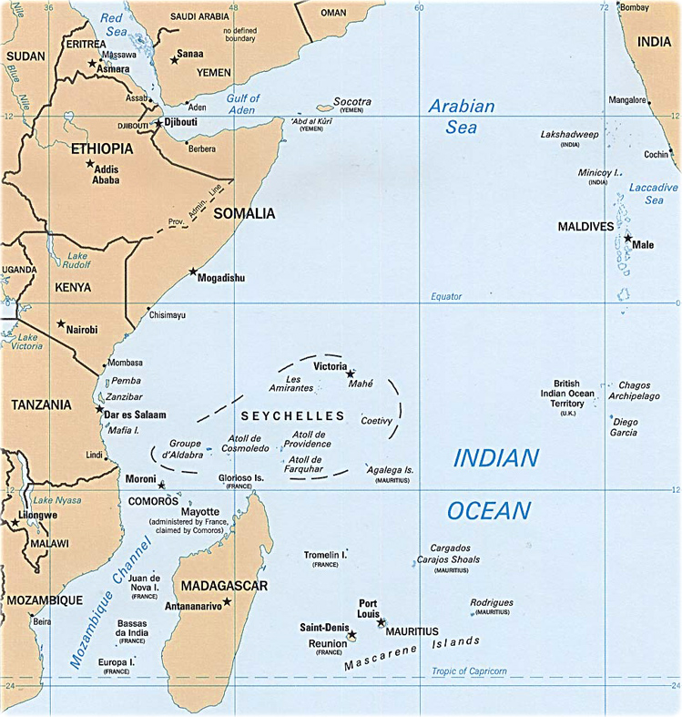 Mapa Oceano Indico