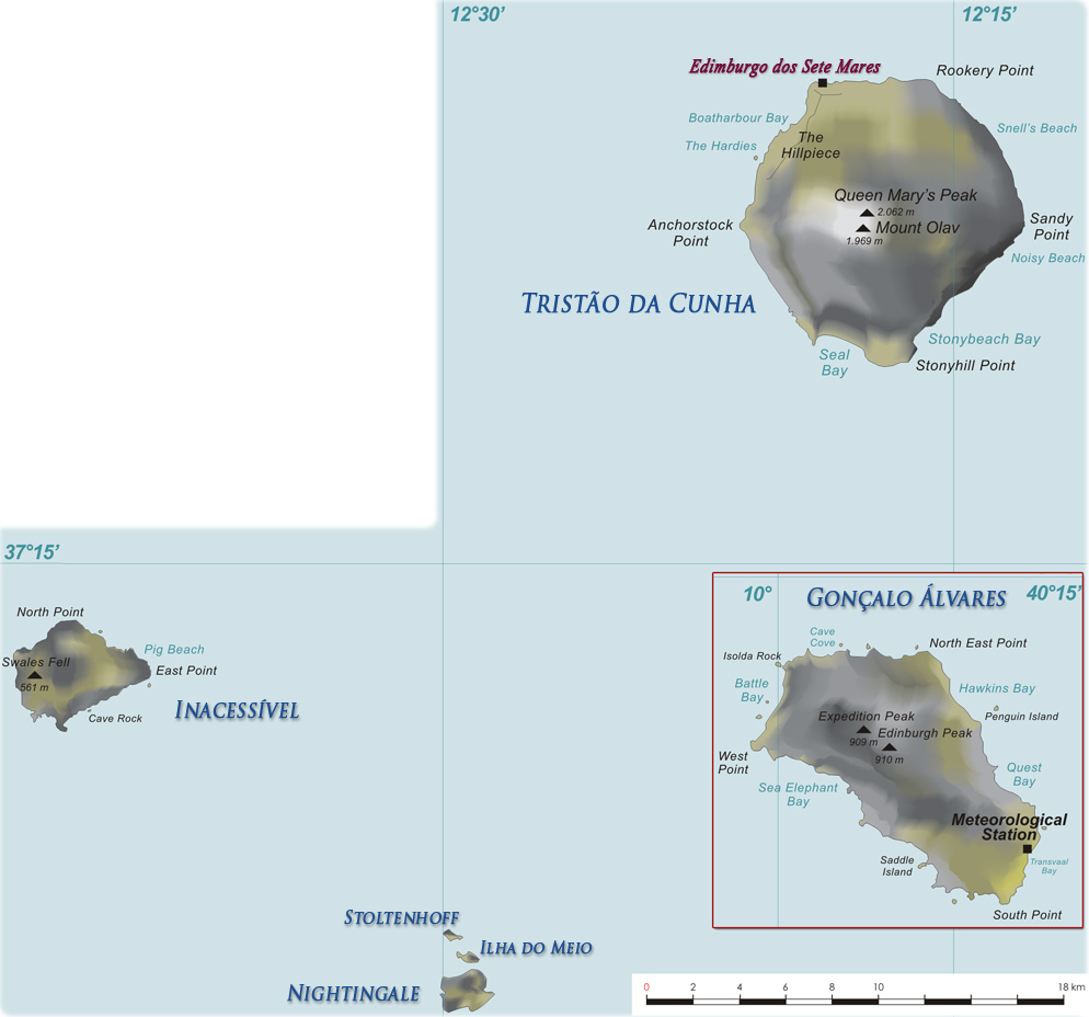 Mapa Tristão da Cunha
